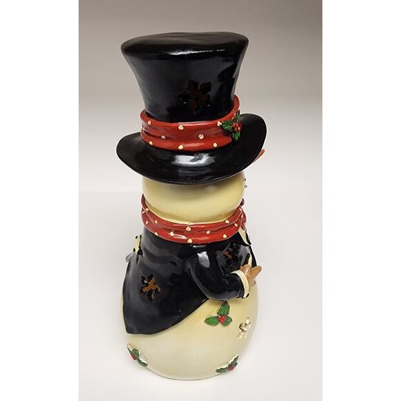 Lincolnshire The Original Tuxedo Snowman luminary-10" Lantern - Picture 4 of 15